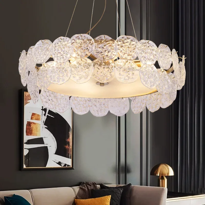 

Copper Postmodern Chandeliers, Simple Art Glass Store Lights in American Living Room, Bedroom and Restaurant