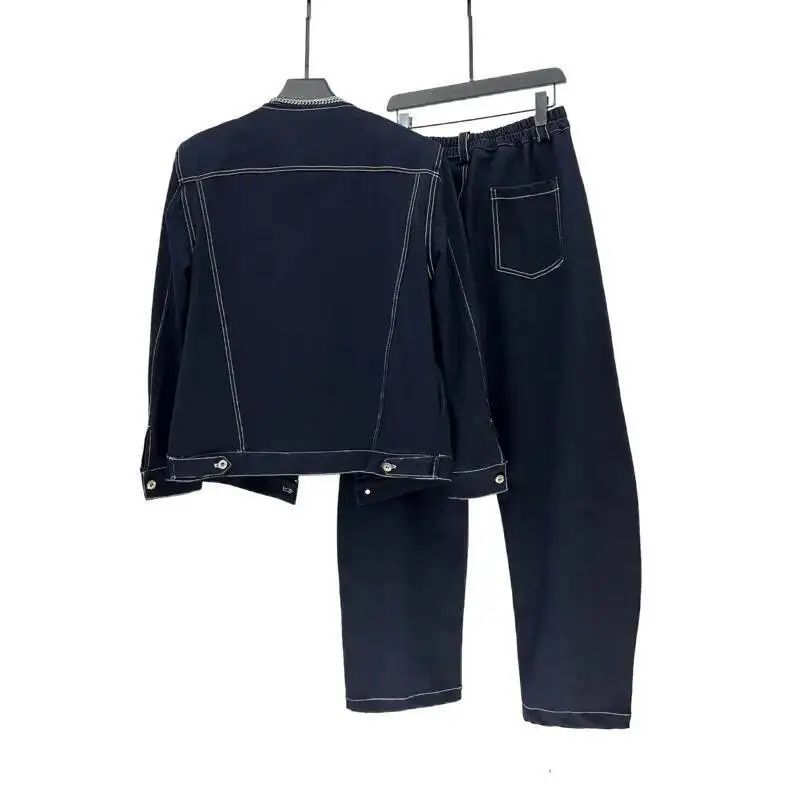 WVGA Primavera Autunno New Man Tide High Street Spalla imbottita Giacche alla moda Nicchia Chic Pantaloni dritti casual Set a due pezzi W12519