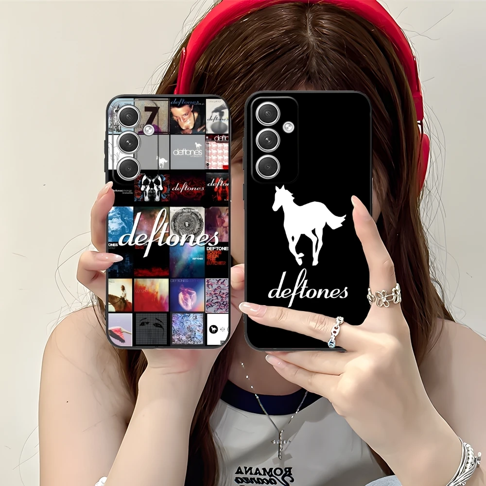 Fashion D-Deftones Mobile Cell Phone Case for Samsung M55 35 15 54 34 14 33 23 13 42 32 22 F55 23 12 5G Black Phone Cover Shell