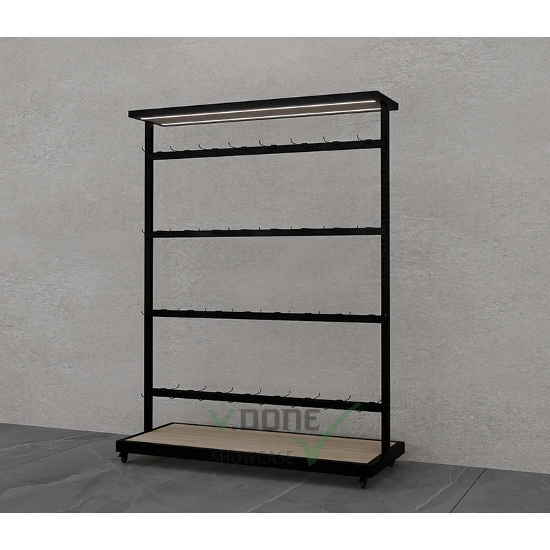 Customize.Removable Wall Mounted Boutique Clothes Rack with Lash Hanger Shelves Store Display Clothing Shops