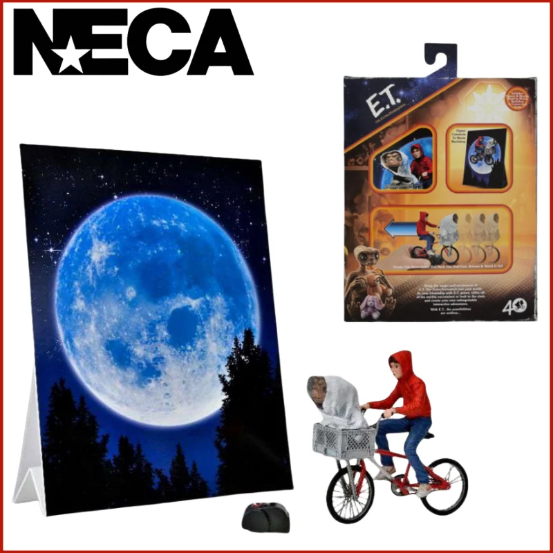 Neca Original  55065 E.T. The Extra Terrestrial 40th Anniversary Elliott & E.T. On Bicycle 7 Inch Action Figure Model In Stock