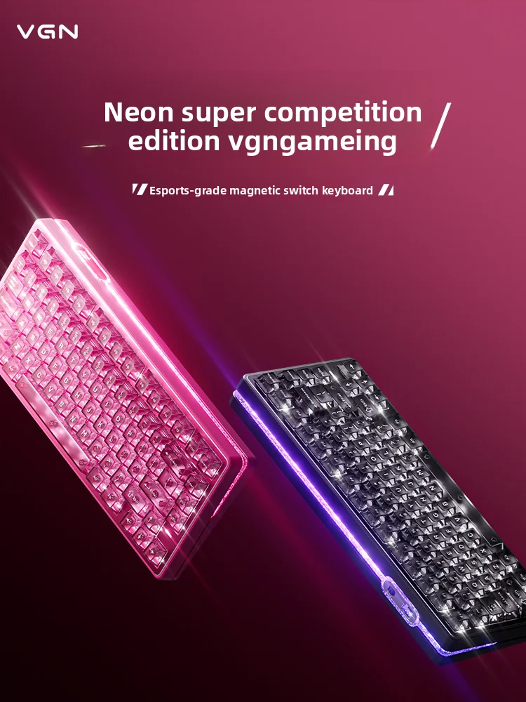 VGN Neon Magnetic Switch Keyboard Ultra Competitive Edition Gasket Hot Swappable RGB Ergonomics Customized Gaming Keyboard
