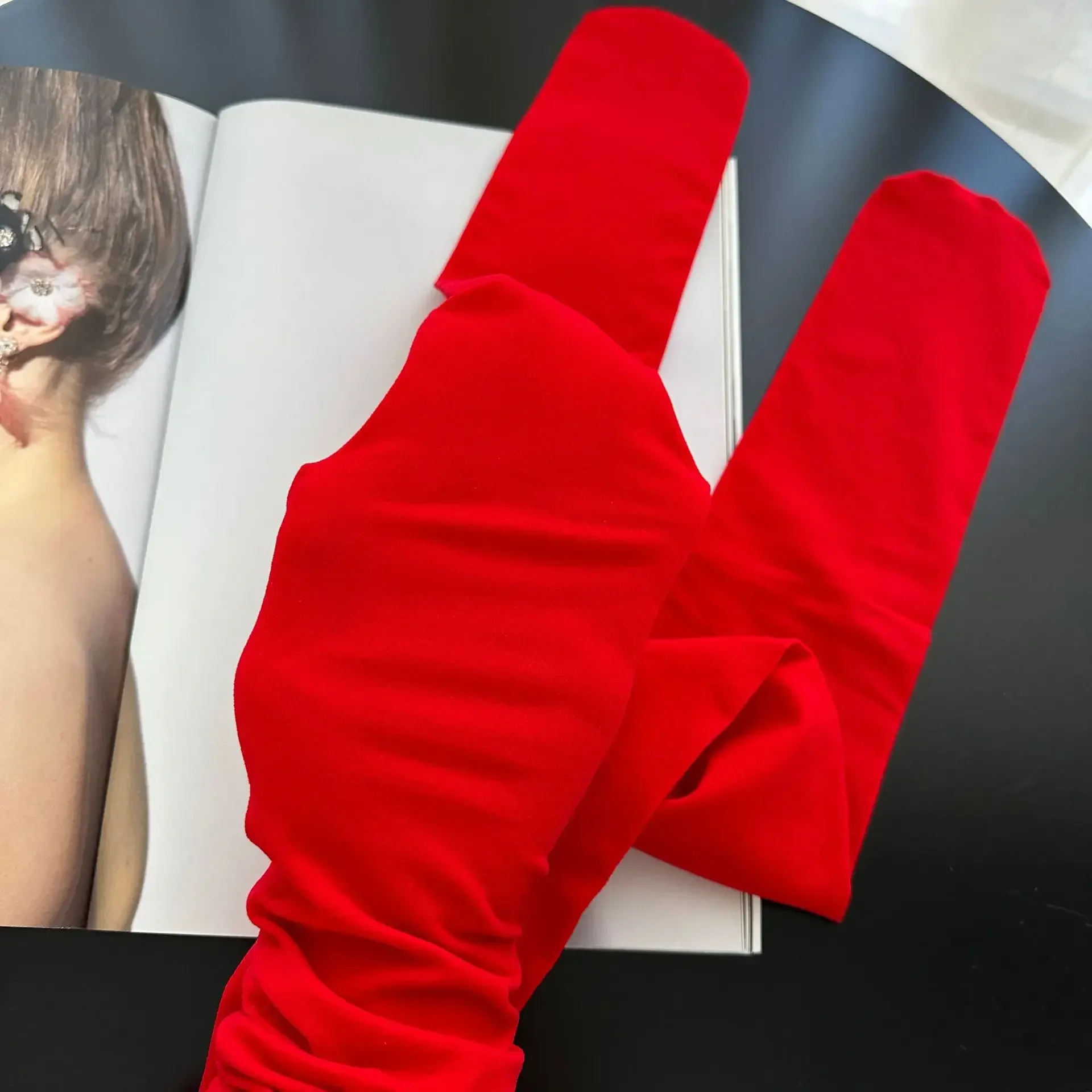 Herbst Koreanische Ins Warme Rote Strumpfhosen Engen Samt Dünne Dessous Strumpfhosen Spitze Leggings Socken Gothic Party Kleidung Zubehör