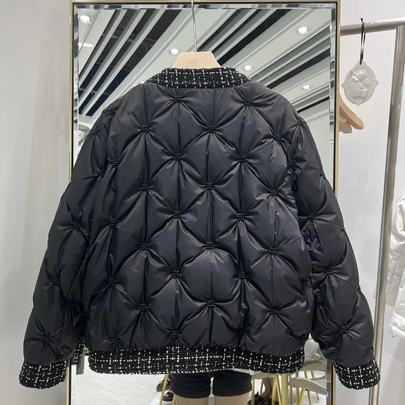 Imagem -06 - Nova Ultra Leve Mulher Curto Pato Branco para Baixo Jaqueta Feminina Solta à Prova de Vento Parkas Moda Puffer Cabolsa Outwear Outono 2023