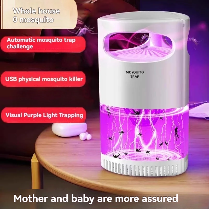 Lampe anti-moustiques sans fil électrique silencieuse, alimentée par USB Type-C, entièrement automatique, à aspiration, pour camping et usage domestique