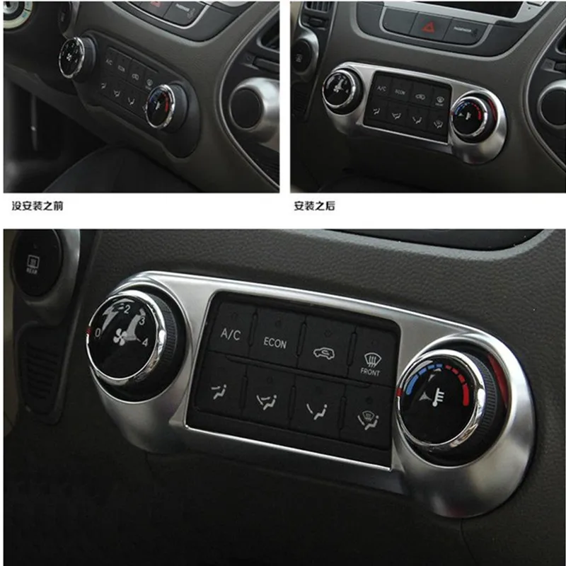 

Car Accessories For Hyundai ix35 2010 2011 2012 2013 2014 2015 2016 Chrome Center Console Control Panel Cover Sticker Interior