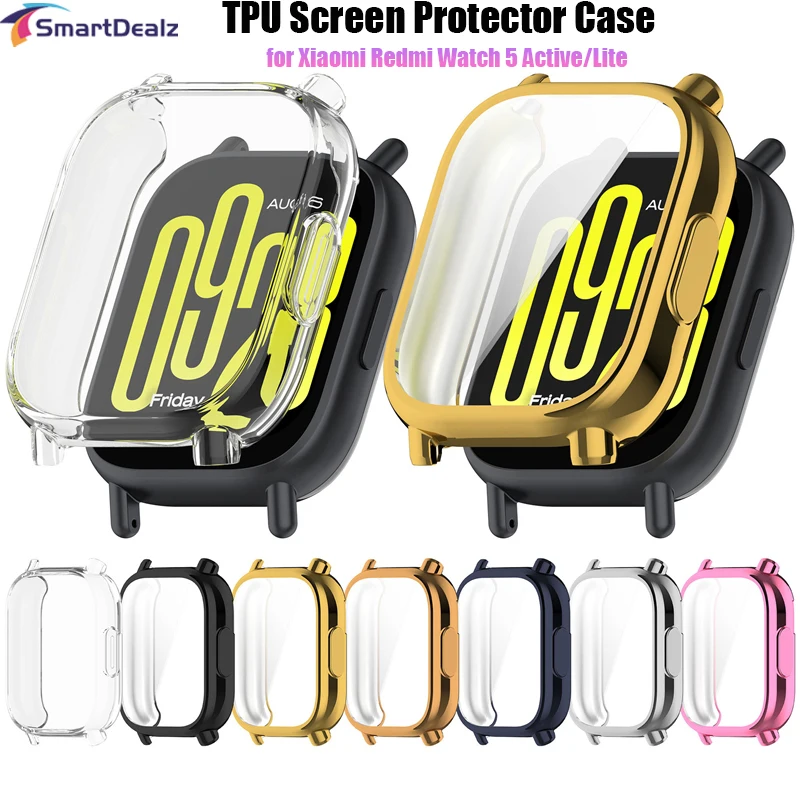 

Мягкий чехол из ТПУ для Xiaomi Redmi Watch 5, защитный чехол для экрана Active/Lite, универсальный защитный чехол-бампер, аксессуары