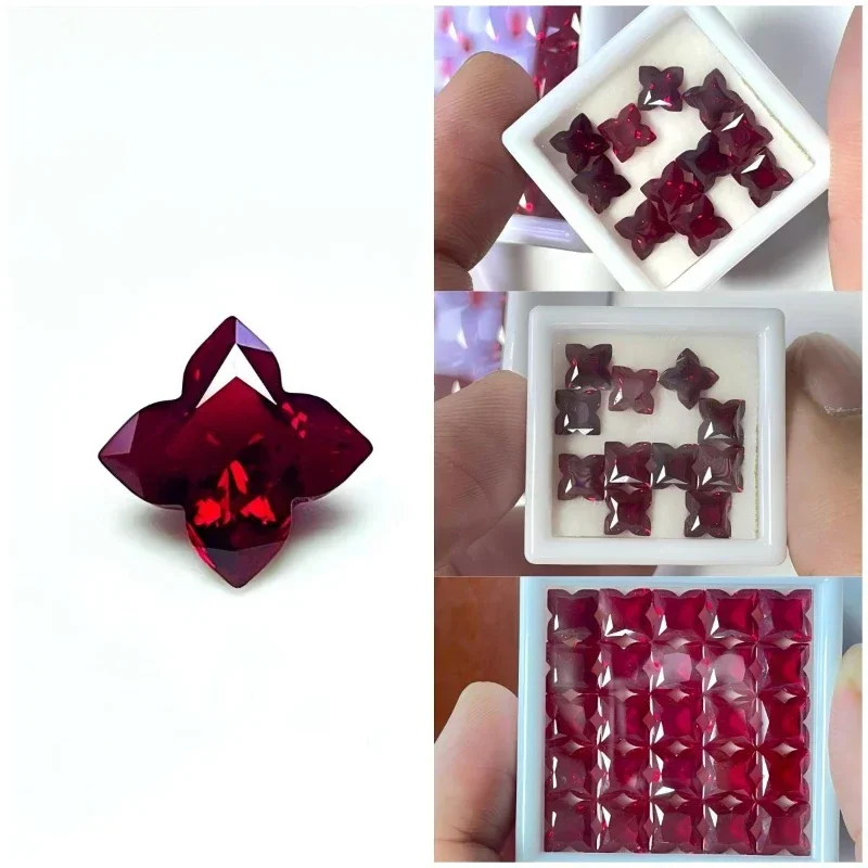 L-Ruby Plum Blossom Cut VVS1 Lab Grown Gemstone Pigeon Blood Red for Advanced Chamrs Jewelry Rings Earrings Making Certificate 5