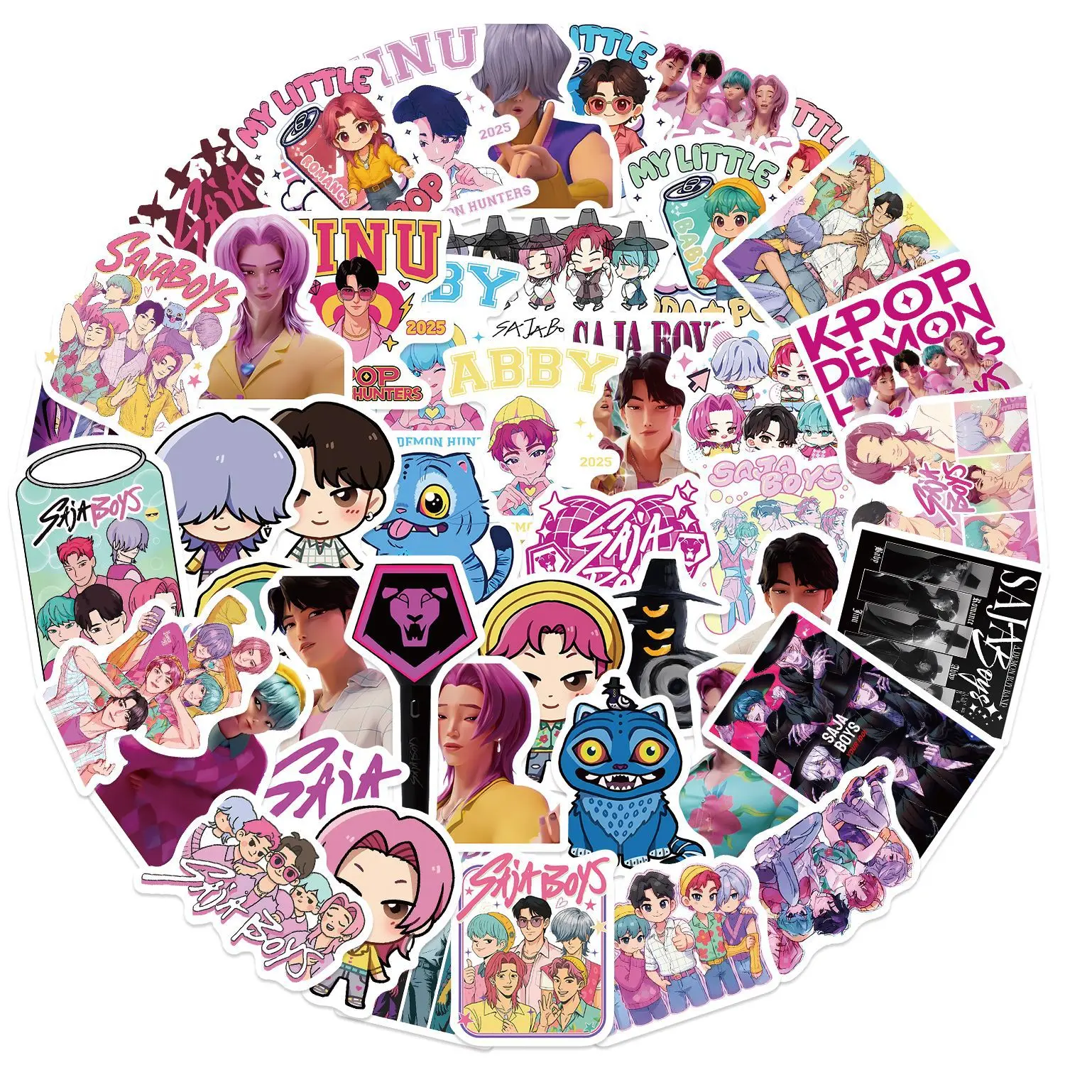 50pcs K-POP DEMON HUNTERS HUNTR/X Jawa jongens Stickers Telefoon Gitaar Laptop Notebook Koffer Sticker Kinderen Speelgoed # C