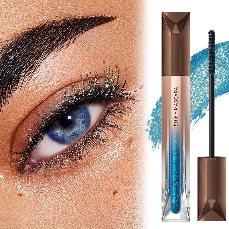 Glitter Sparkling Mascara, langdurig, volumegevende wimpers, effecten, waterdicht, veegvast, gemalen diamant mascara parelmoer