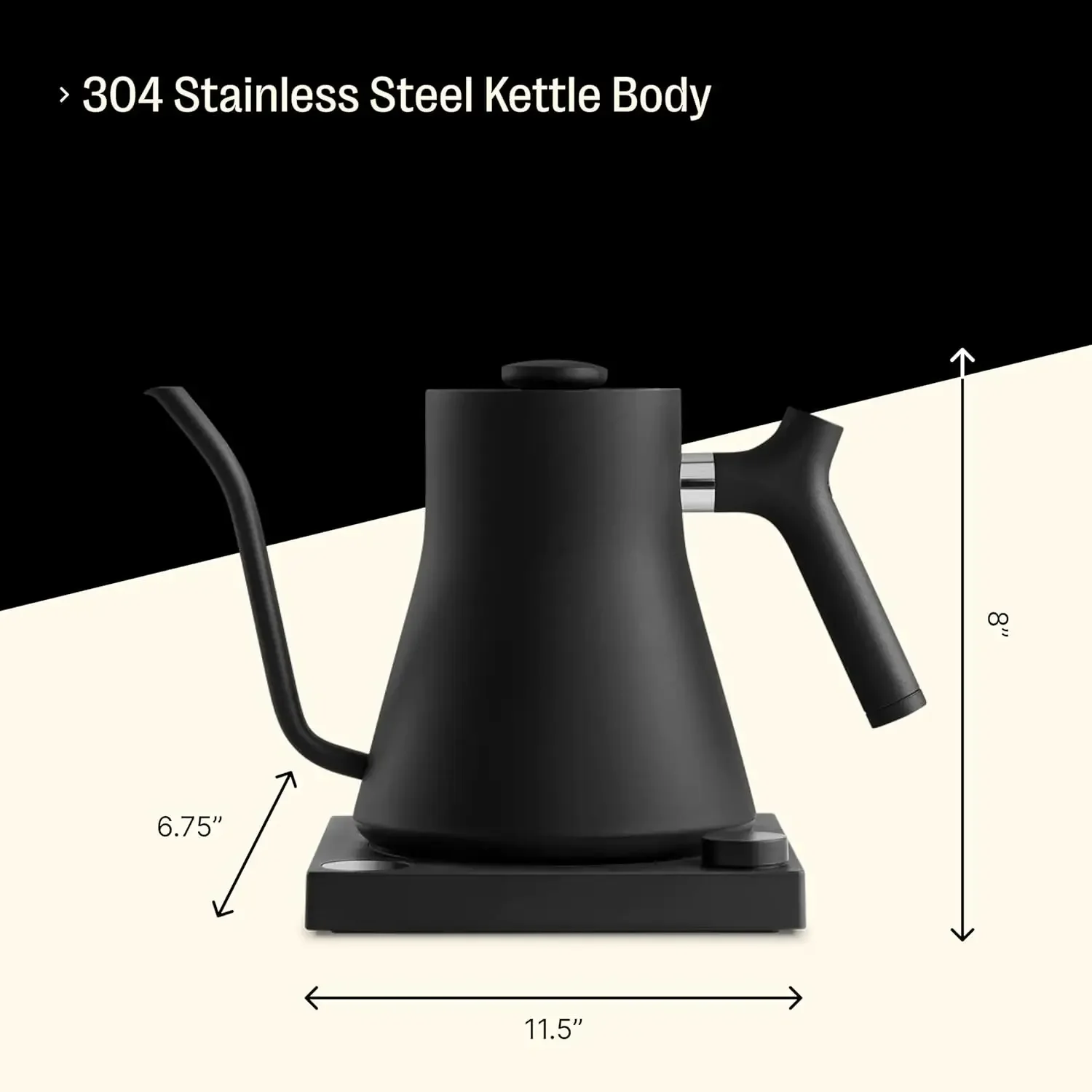 Stagg EKG Electric Gooseneck Kettle - Pour-Over Coffee and Tea Kettle - Stainless Steel Kettle Water Boiler - Quick Heating Elec