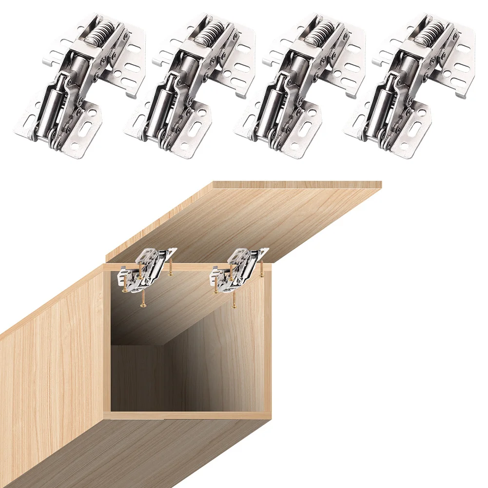 4Pc Stainless Steel Cabinet Hinges Soft Closing Door Hinge Damper For Kitchen Cabinet RV Camper Car Door Support Furniture Hinge