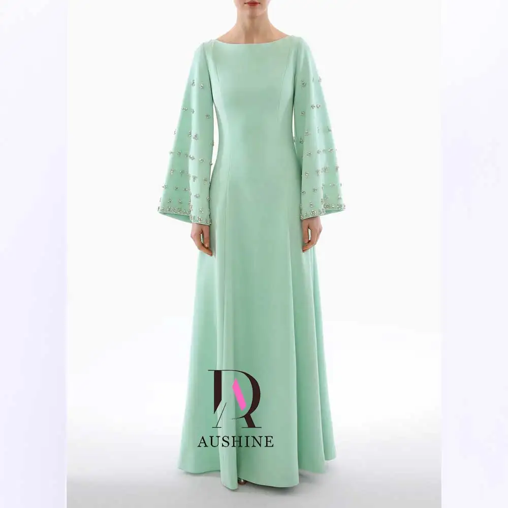 

Aushine Dress Luxury Birthday Evening Dress Ankle Length Full Sleeves Summer Elegant Wedding Party Gowns For Women Arab 2024Fu