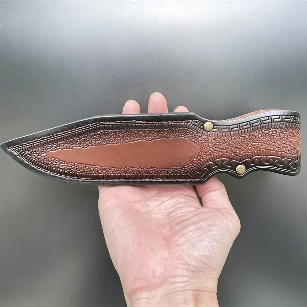 Leather Knife Holster with Belt Strap and Buckle – Lightweight and Foldable – Protective Cover for Your Tool(Knife Not Included)