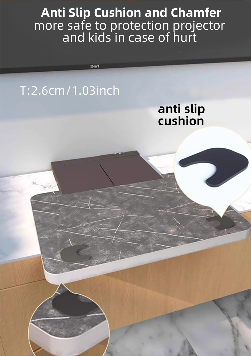 Yinzam UST Laser TV Mobile Motorized Slider Tray Automatic Telescopic Projector Stand Table Living Room UST Projection Cabinet