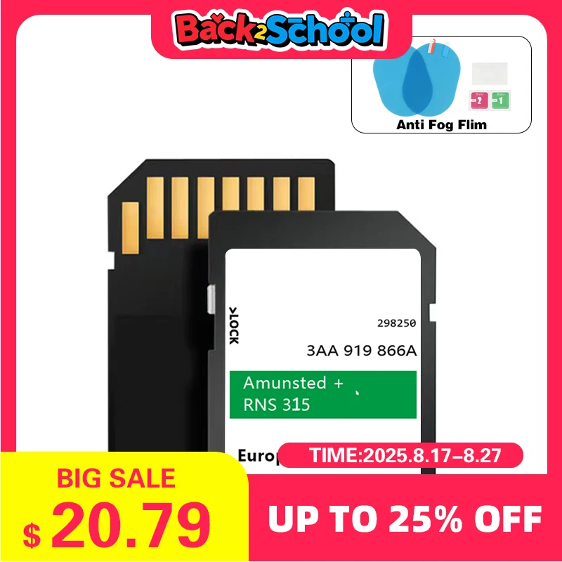 

for Skoda Yeti Fabia Roomster Octavia Superb Car with RNS 315 Navigation Amunsted + 2021 SD Card Europe UK Maps 3AA919866A GPS