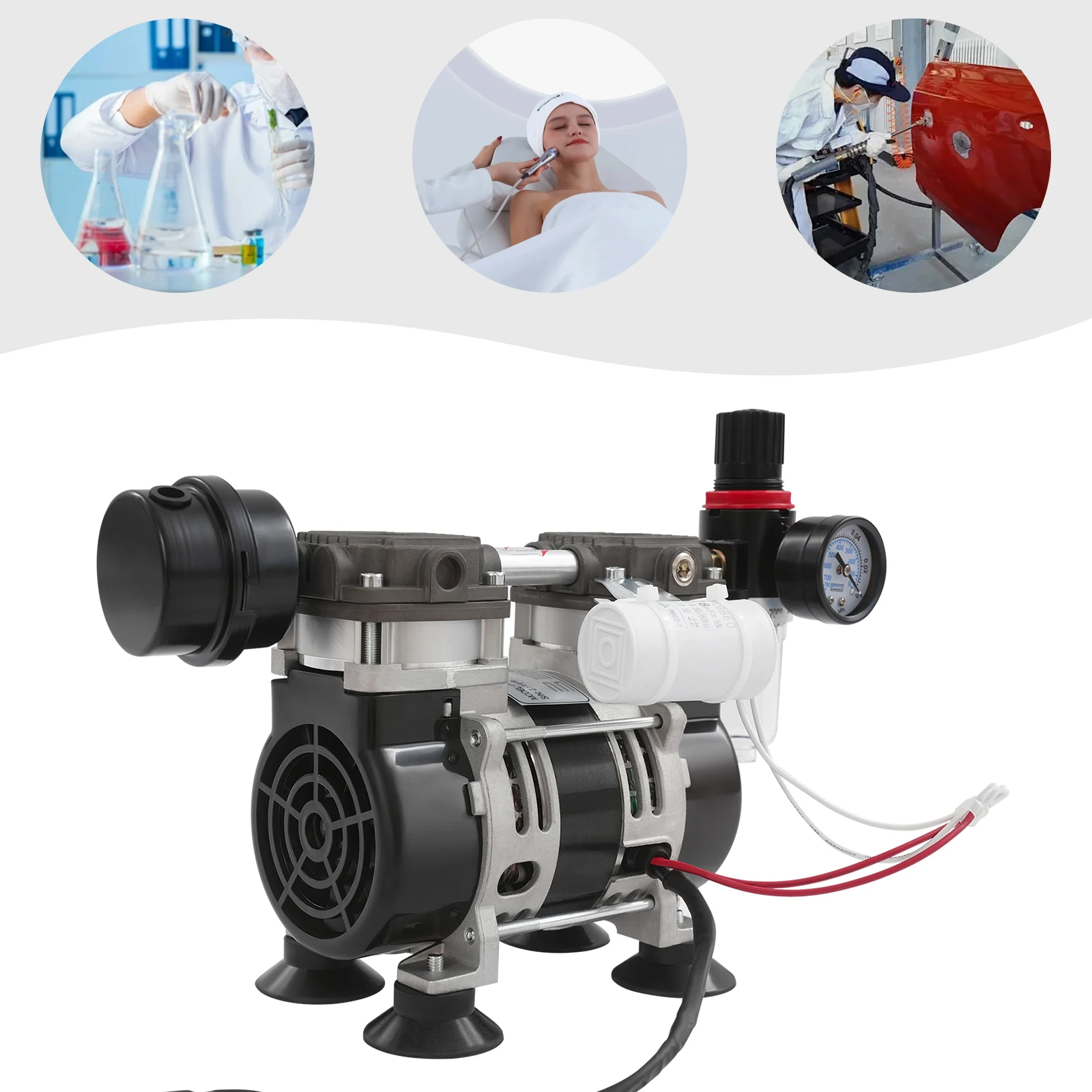 Pompe à vide électrique de laboratoire 230W, pompe à piston médicale silencieuse sans huile, pompe médicale silencieuse sans huile, 1400 r/min OL210A pour la peinture, la réparation de la climatisation