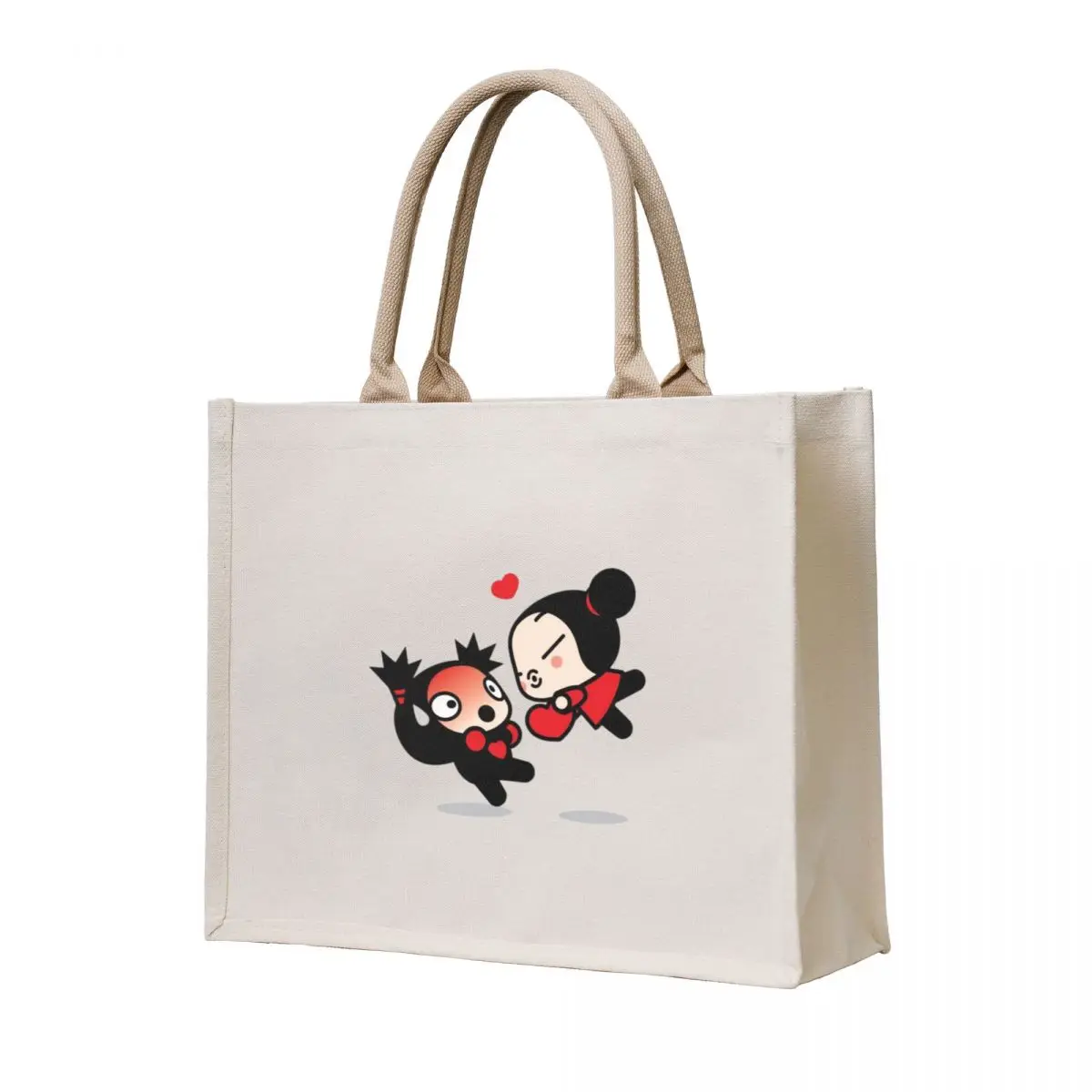 

Pucca And Garu Tote Bag female bag shopper bag woman Women's beach bags canvas bags