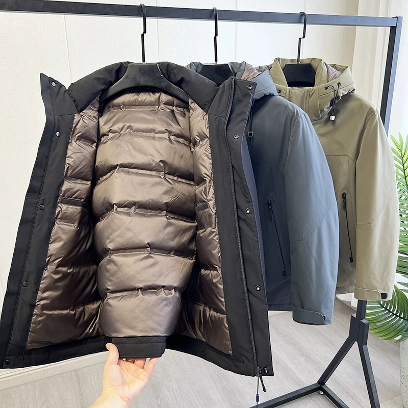 

Мужской пуховый жилет Thiened Down Jaet с капюшоном Du, 90% заполнения, ветрозащитный, водонепроницаемый, осенне-зимний, Faion Ci Sle