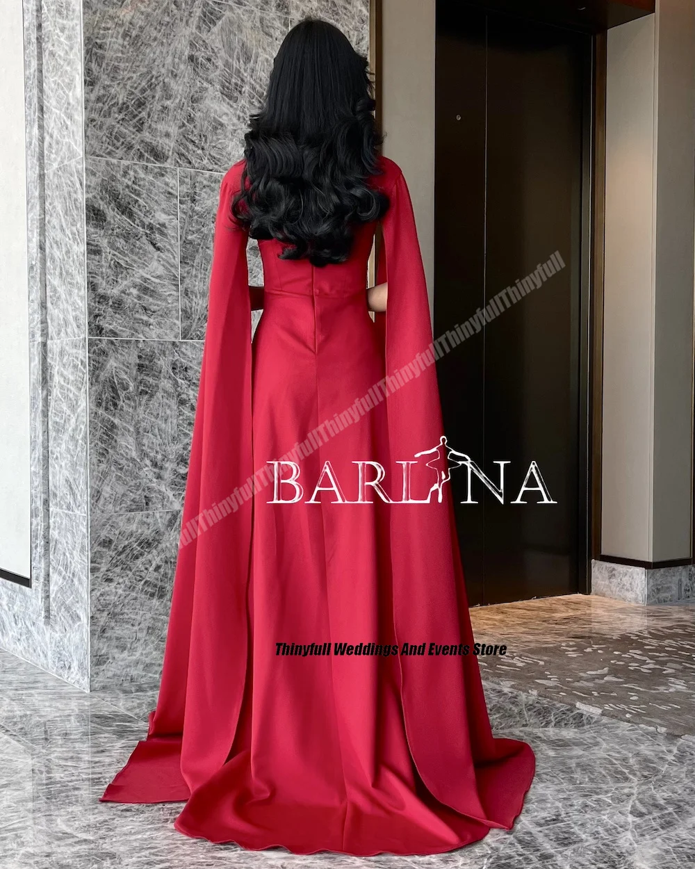 Thinyfull A-line Satin Arabia Prom Dresses Cap Sleeves Square Collar Evening Party Gowns 2024 Dubai Formal Occasion Dress