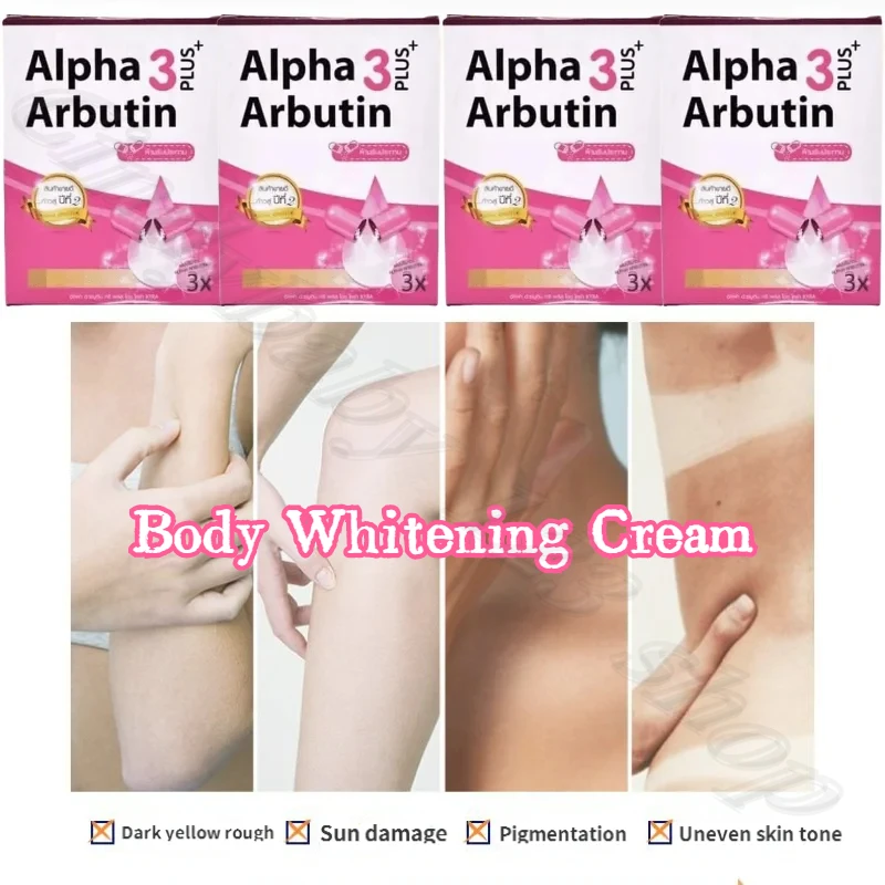 3X Alpha Arbutin 3 Plus Powder Emulsion Blended Body Cream Brightens Skin Reduce Melanin Precipitation, Noupage Body Lotion