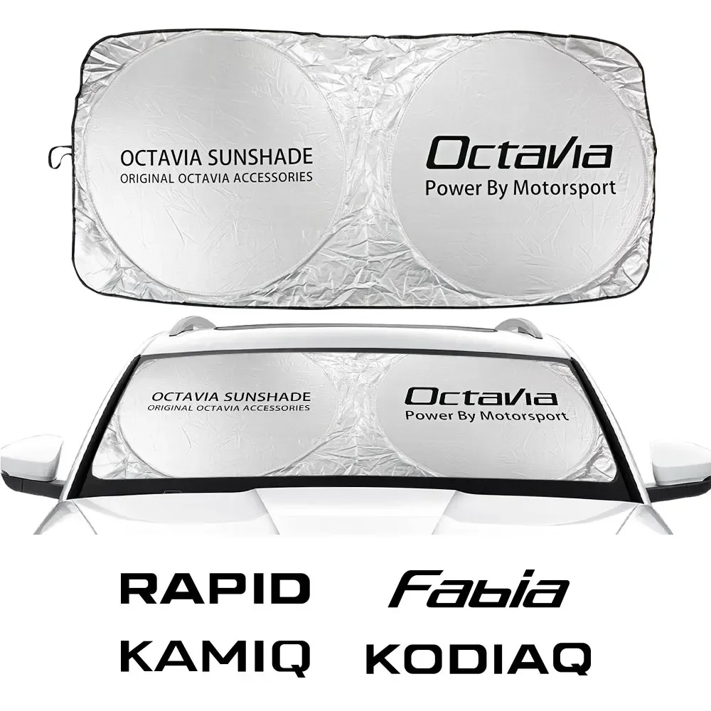 For Skoda Citigo Fabia Kamiq Karoq Kodiaq Octavia Rapid Roomster Scala Car Windshield Sunshades Cover Superb Auto Accessories