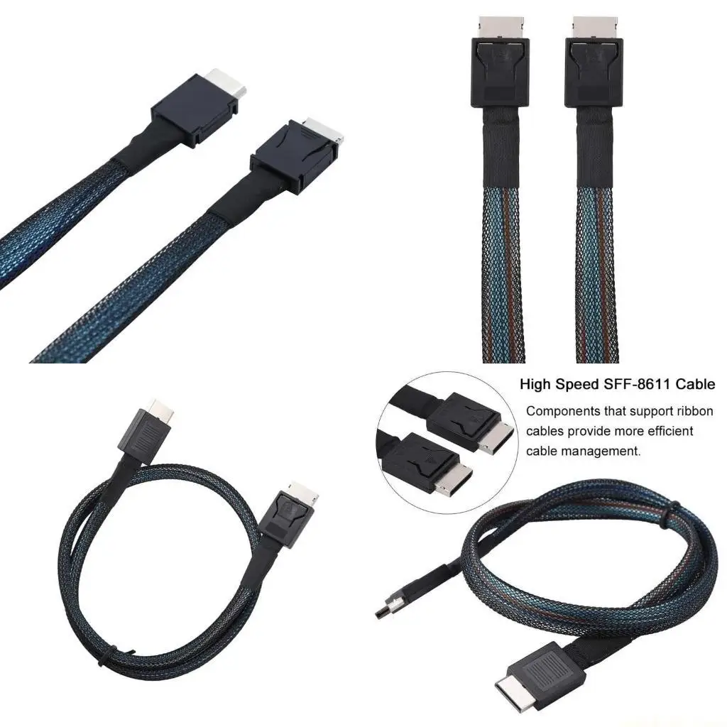 24Gbps PCIE Oculink SFF 8611 to SFF8611 Extension Cable Male to Male Connection for Server Data Transfer Fast Speed