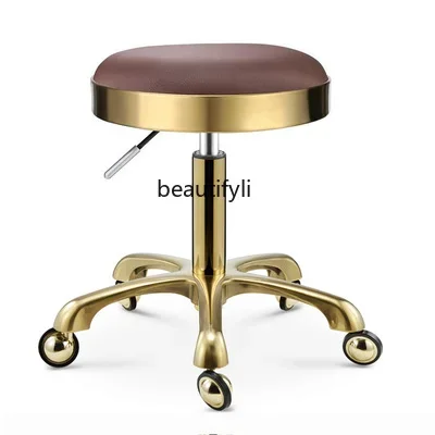 

new Beauty Chair Spinning Lift round Barber Chair Master Stool round Pulley Teacher Chairss