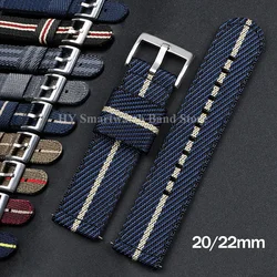 20mm 22mm Weave Nylon Watch Strap for Seiko for Omega Fabric Watchband for Tudor Quick Release Wrist Band Men Women Bracelet