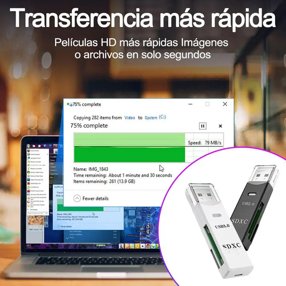 قارئ بطاقات محمول USB2.0 USB3.0 لمحول قارئ بطاقات الذاكرة عالي السرعة SD MicroSD TF فتحات مزدوجة