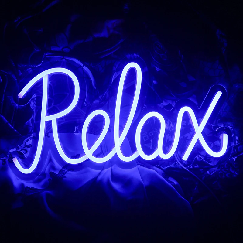 

Wanxing Relax Neon Signs Led Words Street Hanging Wall Art Neon Lights Lamps USB Room Decor For Shop Party Bar Club