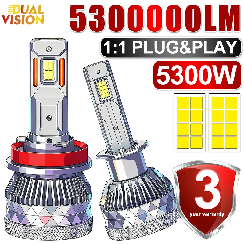 

Dualvision H7 H1 H4 LED Car Headlights H3 H11 H8 H9 9005 HB3 9006 HB4 9012 HIR2 Auto Lamp 24PCS 8870 CSP Plug And Play Fog Light
