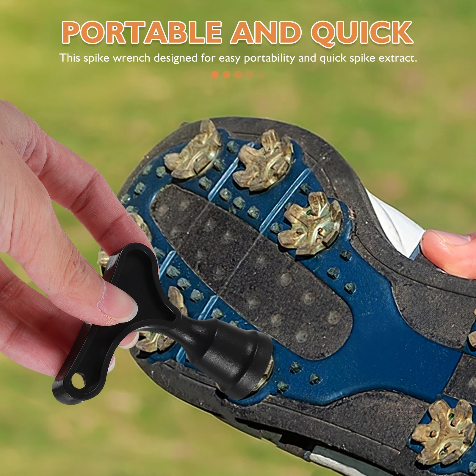 

2Pcs Spike Wrench Golf Shoes Portable Comfortable Grip Spike Remover Tool for Golf Football Rugby Shoe Cleat Replacement
