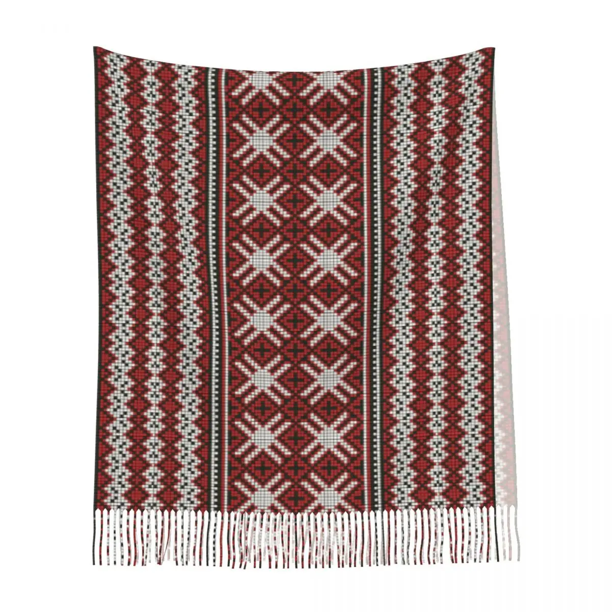 أوكرانيا Vyshyvanka وشاح مطرز شرابة الأوشحة للنساء شالات دافئة ناعمة ويلتف طويل الخريف الشتاء شال التفاف