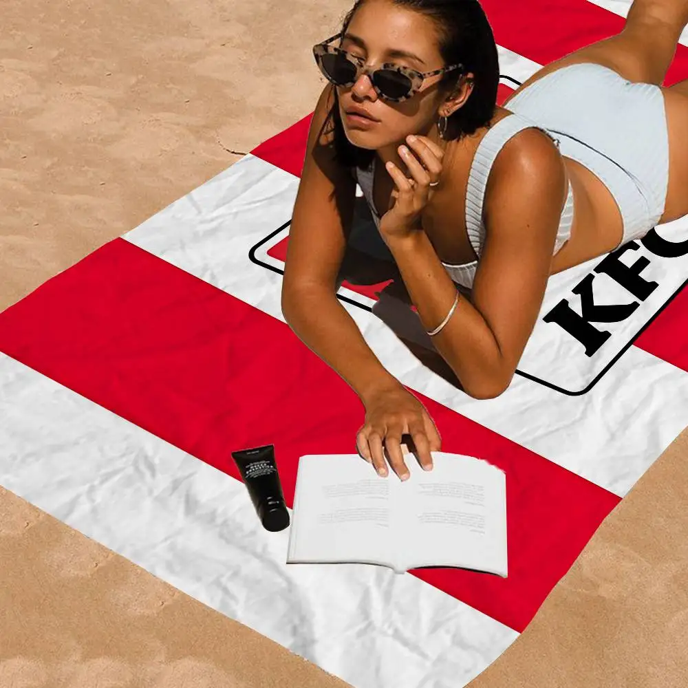 K-Kfc شعار منشفة الشاطئ الكرتون لطيف الصيف الاطفال حمام كبير بركة الشاطئ منشفة ستوكات ماصة للسباحة السفر #4