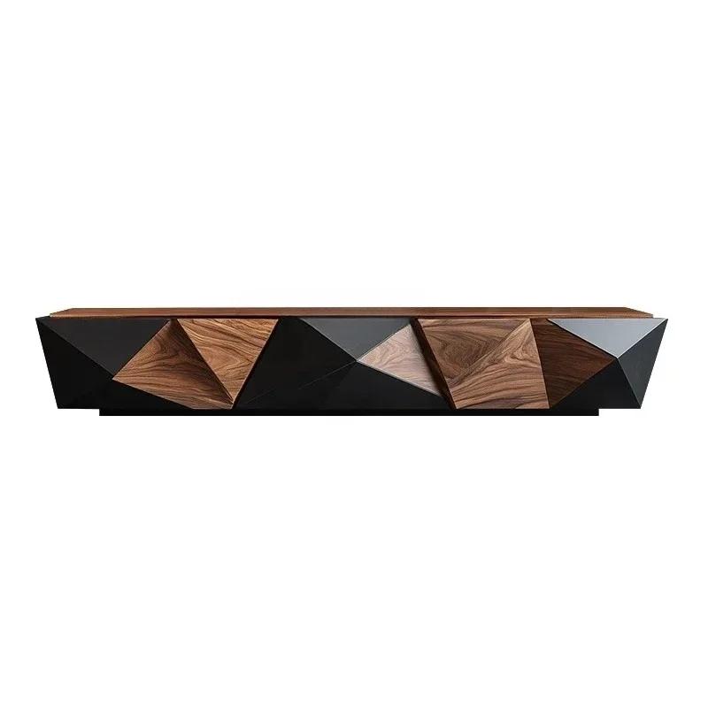 

personality solid wood TV cabinet living room floor storage cabinet creative geometric three-dimensional decorative cabinet53