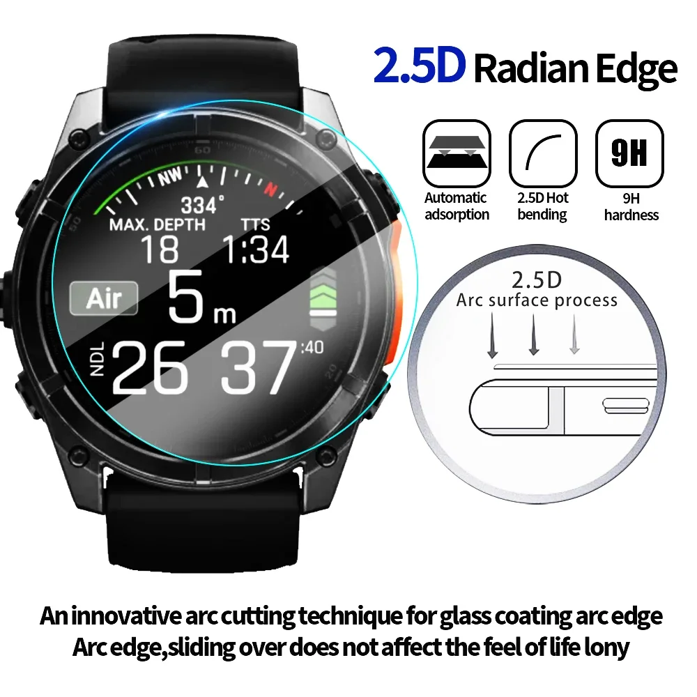 1-5PCS 9H HD Tempered Glass Screen Protectors For Garmin Fenix E 47MM Anti Fingerprint Protective Glass Films For Fenix E