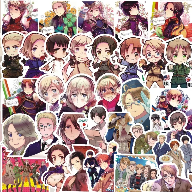 Hetalia Dekorative Tagebuch-Aufkleber, DIY-Scrapbook-Ornamente, Kreatives Handwerksmaterial für Notizbücher und Alben – Detail 2