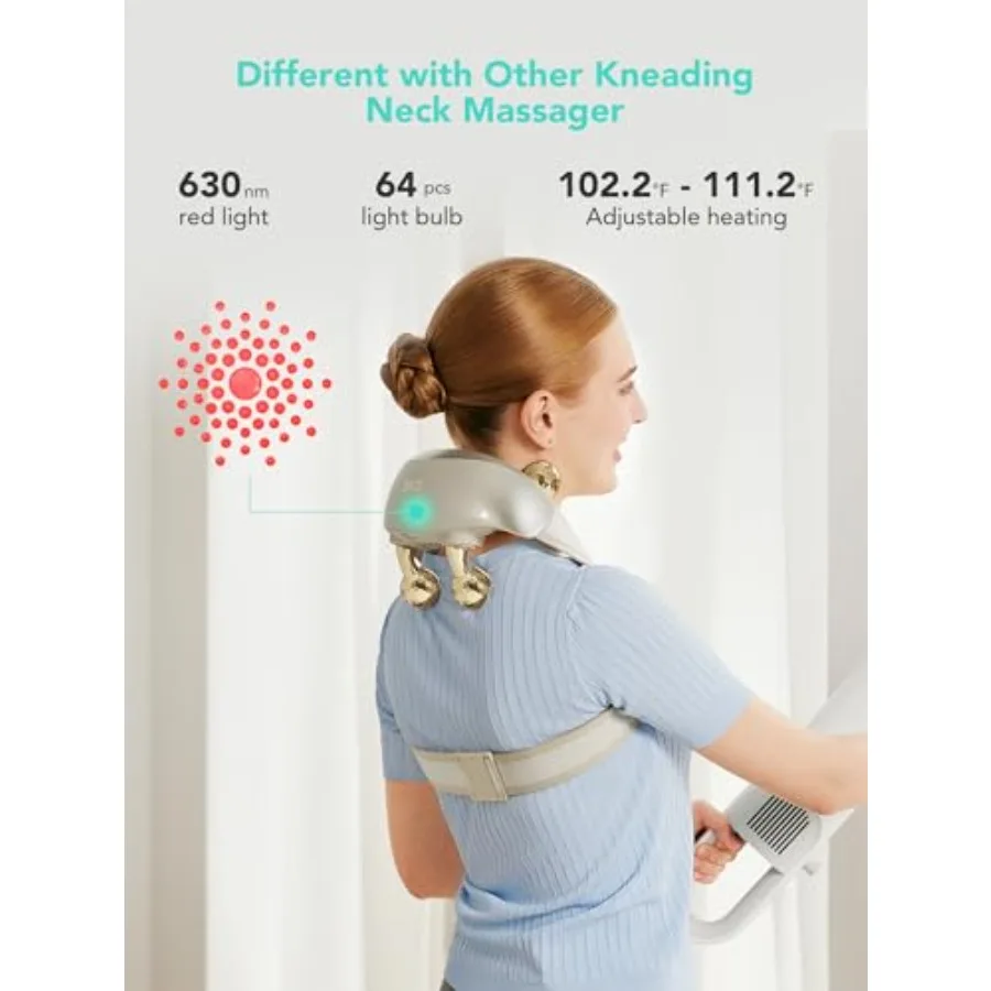 مدلك الرقبة لتخفيف الآلام مدلك شياتسو للرقبة والكتف مع تصميم مرن للحرارة للاسترخاء وإعادة العضلات