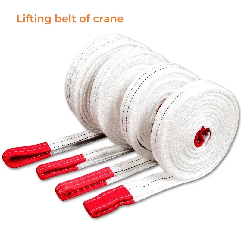 4 Layer Braiding, Wear Resistant Lifting Sling Crane Hoisting Industrial Hoisting Flat Belt Trailer Rope Bearing Weight 1-2T