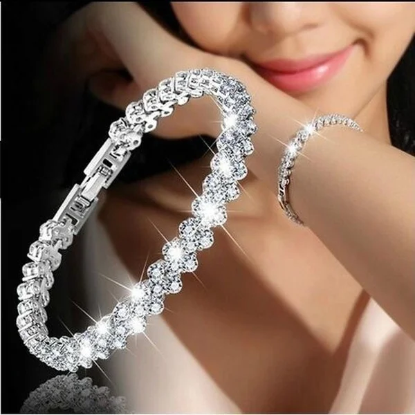 Luxury Love Braided Leaf Bracelet Charm Crystal Wedding Bracelets for Women Anniversary Valentines Day Gifts Pulseras Mujer