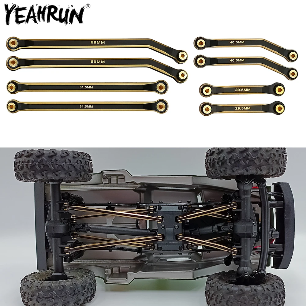 YEAHRUN Brass High Clearance Chassis Links Rod Linkage For 1/24 Axial SCX24 Bronco Gladiator Wrangler Deadbolt RC Crawler Car