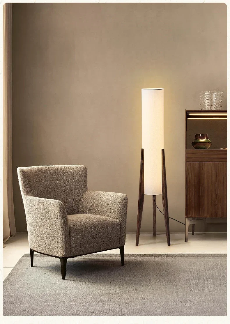 Japanese wood floor lamp