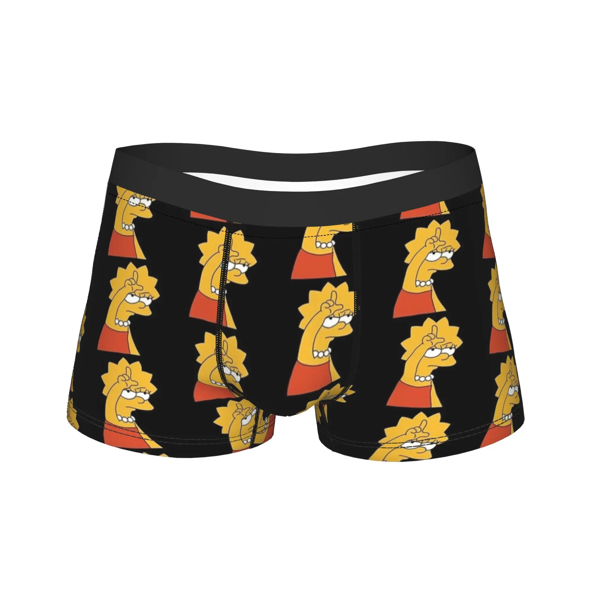 

Lisa S-Simpsons Loser Underwear Breathable Panties Print Boxer Brief For Male 3D Pouch Large Size Boxer Shorts