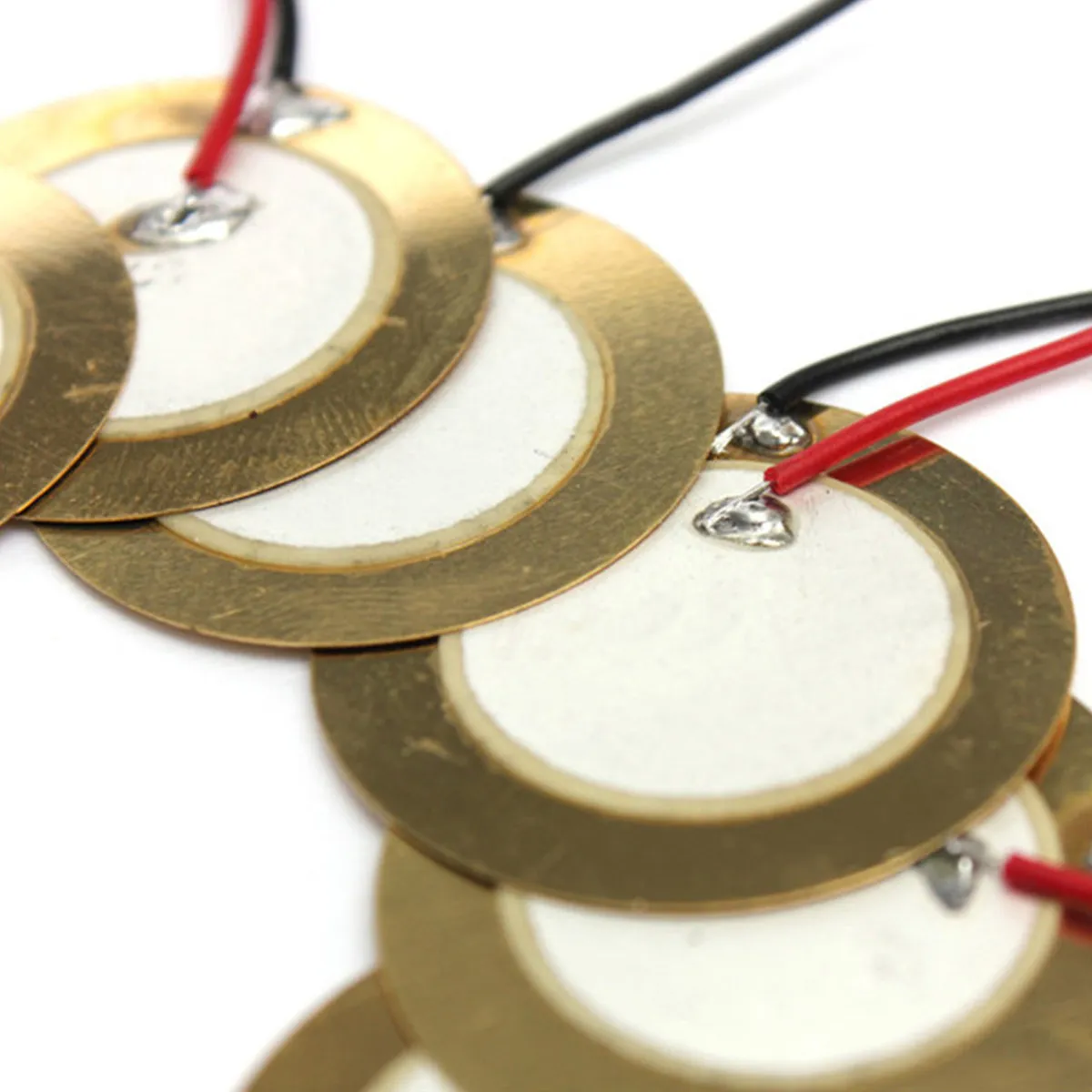 10Pcs Piezo Disc Diaphragm 27Mm Brass Copper Outer Diameter Acoustic Pickup Element Suitable for Guitars Drum Triggers