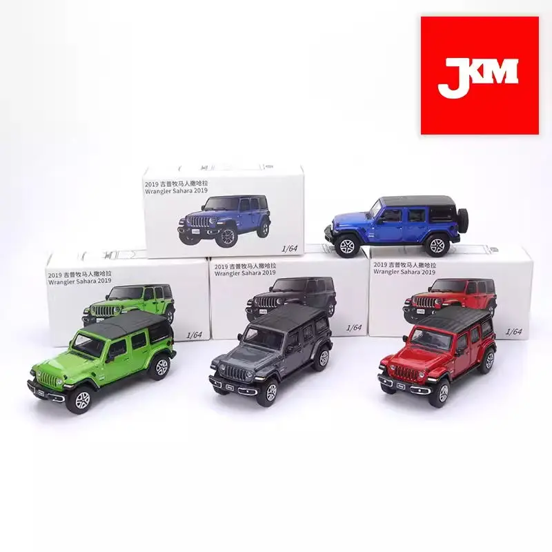 JKM 1/64 Jeep Wrangler Sahara 2019 Die-casting Off-road  Layout Brinquedo Infantil Alloy Diecast Model Car Toy Collection Gift