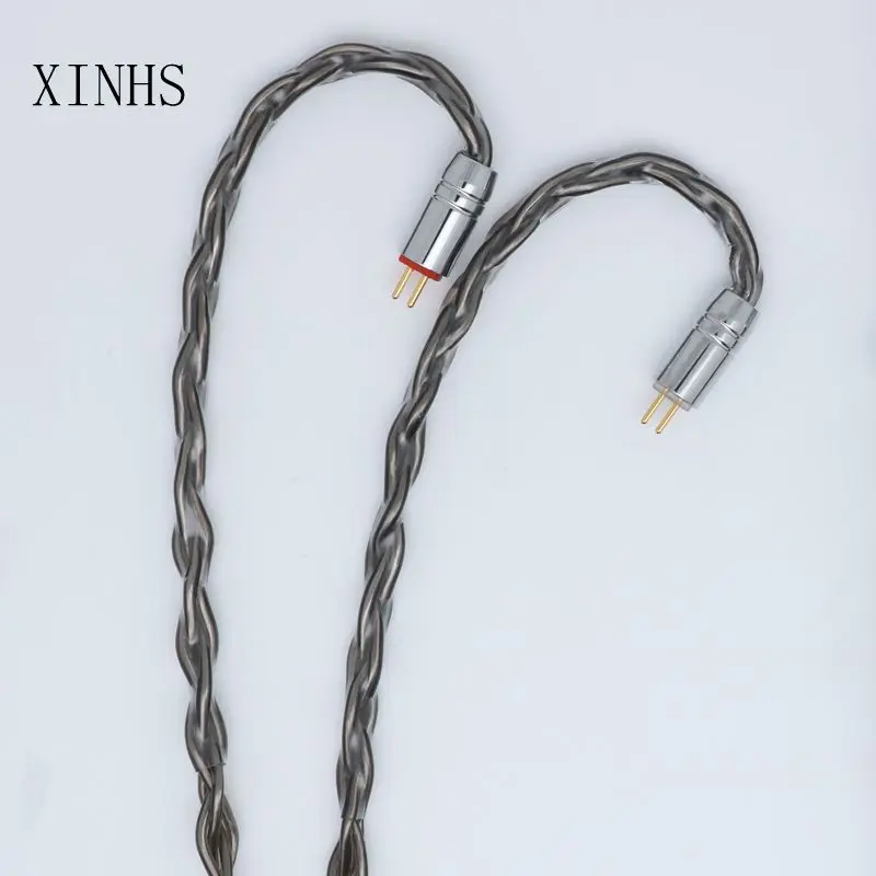 XINHS8-Cable de monitoreo para auriculares, dispositivo HiFi IEM enchapado en plata, compatible con MMCX/0,78, 2 pines, para Letshuoer S12, Core 7N OCC
