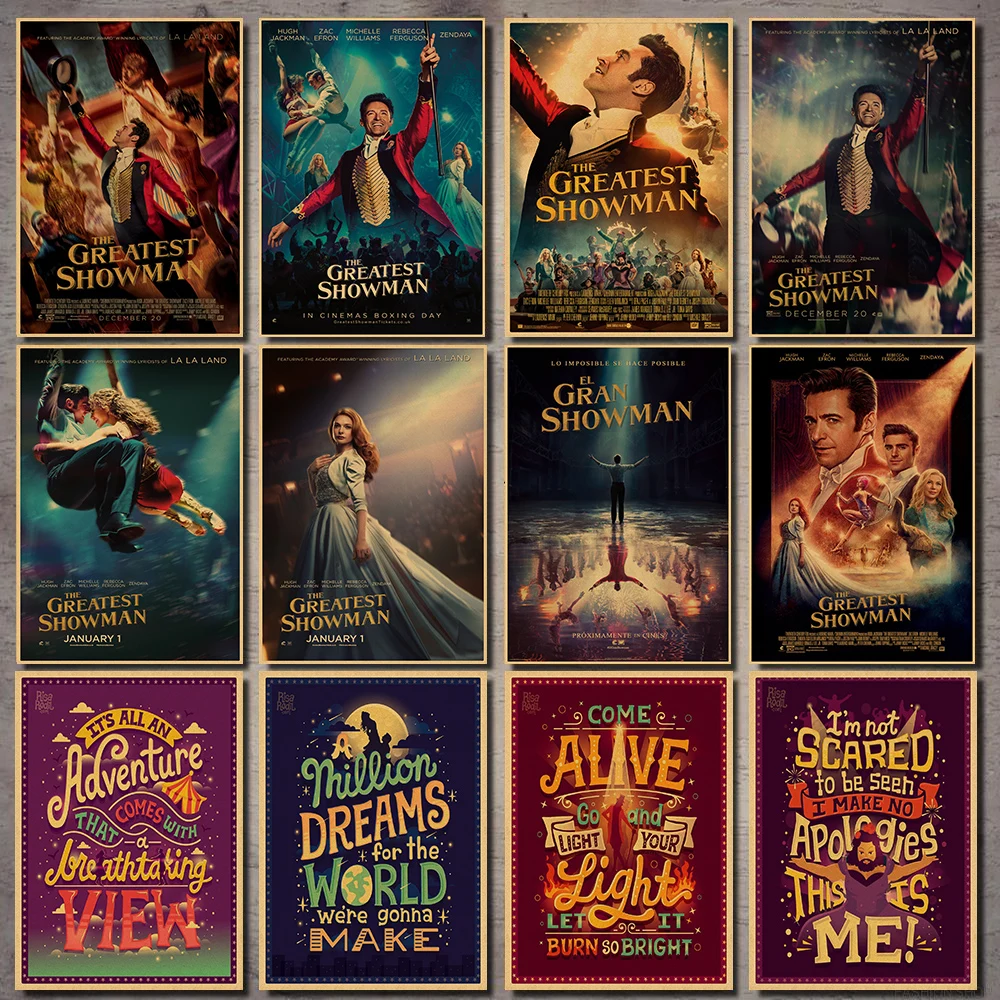 The Greatest Showman Movie kraft paper Posters And Prints Wall Pictures For Living Room Abstract Decorative Home Decor