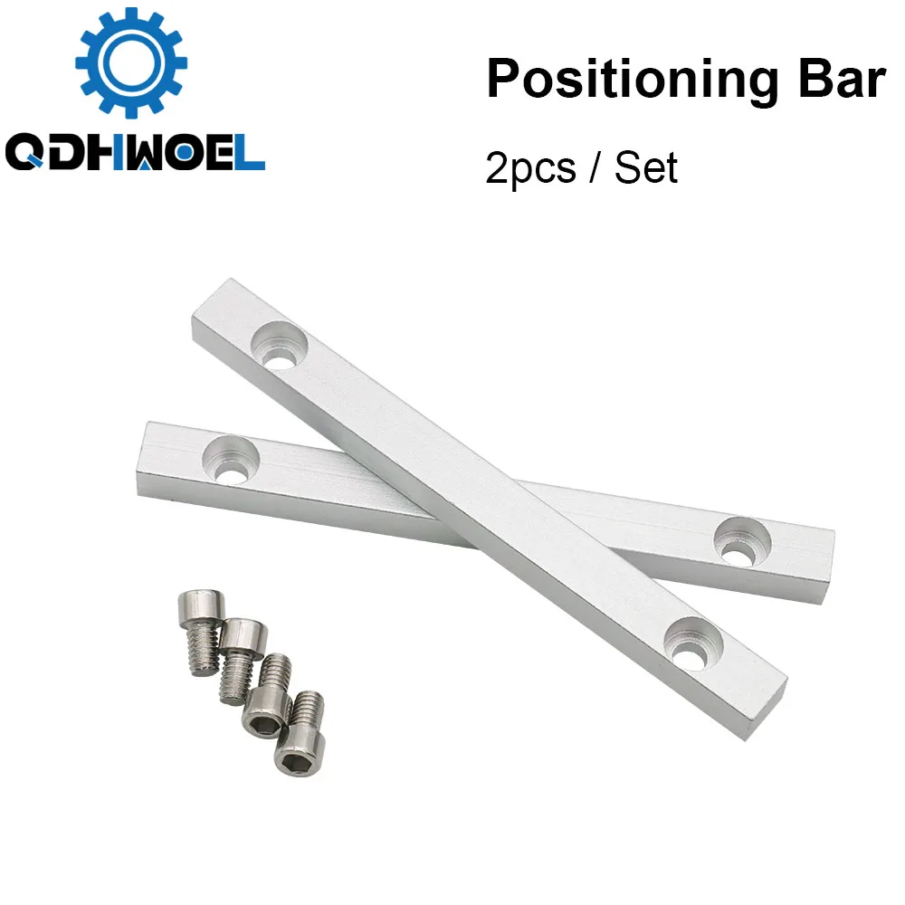 

QDHWOEL Worktable Positioning Bar 2pcs 125*12mm Dia.6mm + 4pcs Positioning Screw for DIY Fiber & Co2 Marking Engraving Machine