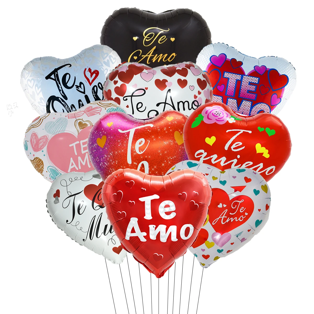 10 Stück 18 Zoll Valentinstag Spanische Liebe Herz Folienballons Te Amo Heliumballon Hochzeit Valentinstag Dekorationen Geschenke – Detail 2